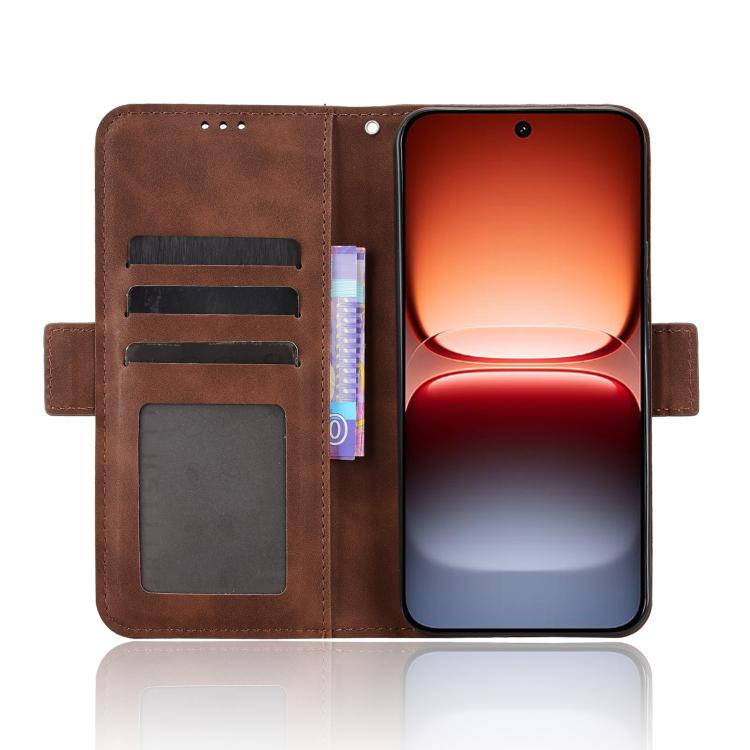 For vivo iQOO 15 5G Skin Feel Calf Texture Card Slots Leather Phone Case
