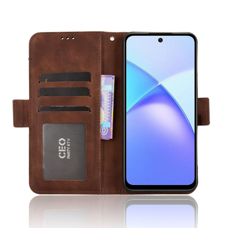 For Infinix Smart 10 Plus 4G Skin Feel Calf Texture Card Slots Leather Phone Case