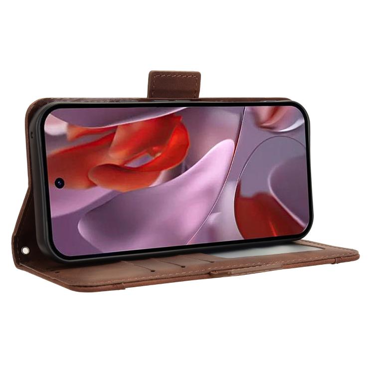 For Google Pixel 9a Skin Feel Calf Texture Card Slots Leather Phone Case
