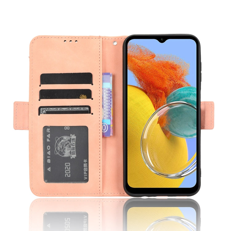 For Samsung Galaxy M54 5G Skin Feel Calf Texture Card Slots Leather Phone Case