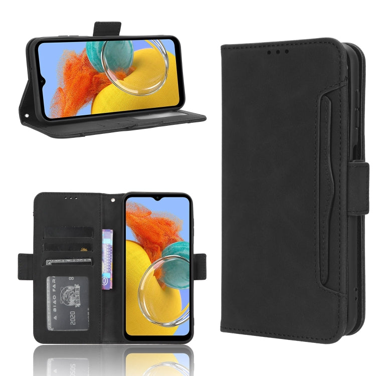 For Samsung Galaxy M54 5G Skin Feel Calf Texture Card Slots Leather Phone Case