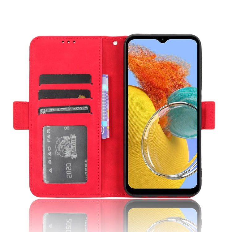 For Samsung Galaxy M54 5G Skin Feel Calf Texture Card Slots Leather Phone Case