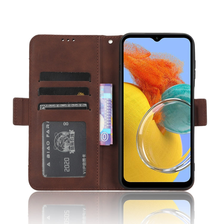 For Samsung Galaxy M54 5G Skin Feel Calf Texture Card Slots Leather Phone Case