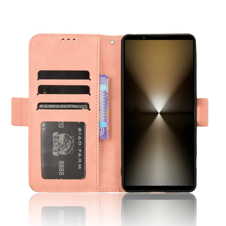 For Sony Xperia 1 VI 2024 Skin Feel Calf Texture Card Slots Leather Phone Case