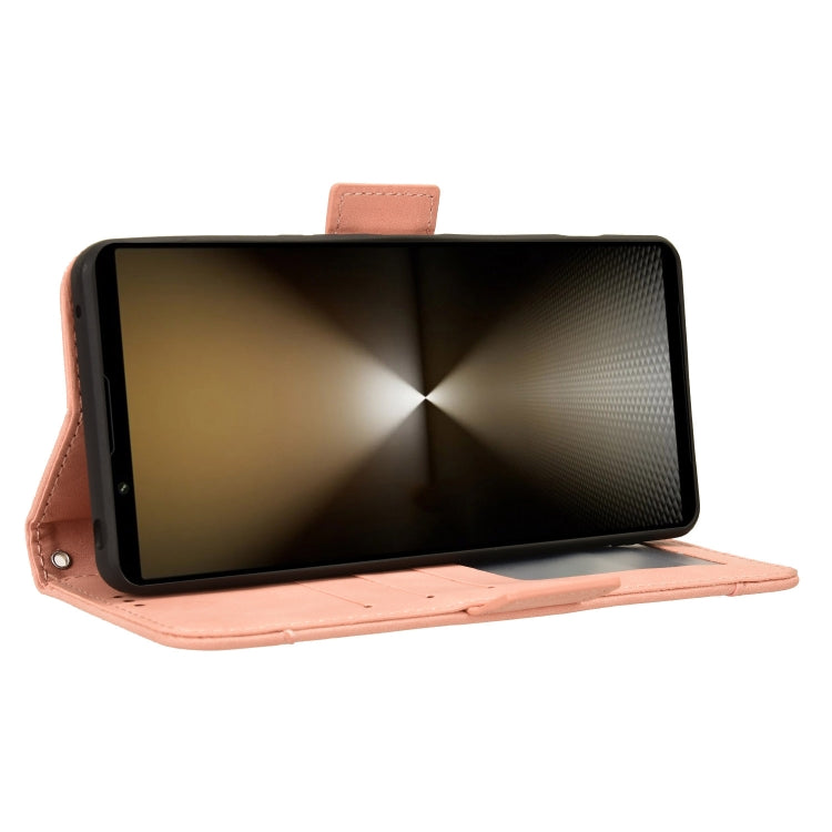 For Sony Xperia 1 VI 2024 Skin Feel Calf Texture Card Slots Leather Phone Case