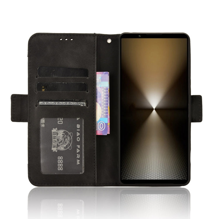 For Sony Xperia 1 VI 2024 Skin Feel Calf Texture Card Slots Leather Phone Case
