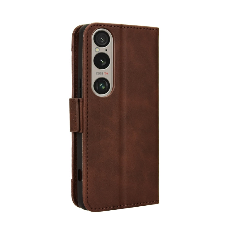 For Sony Xperia 1 VI 2024 Skin Feel Calf Texture Card Slots Leather Phone Case