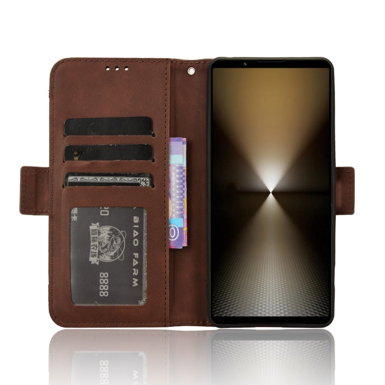 For Sony Xperia 1 VI 2024 Skin Feel Calf Texture Card Slots Leather Phone Case