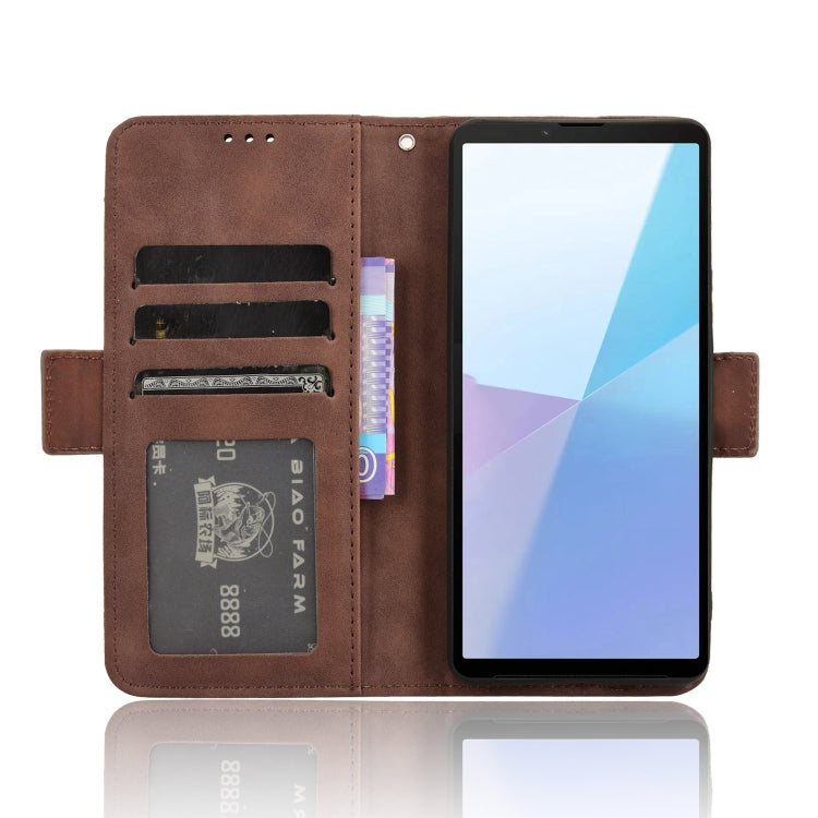For Sony Xperia 10 VI 2024 Skin Feel Calf Texture Card Slots Leather Phone Case