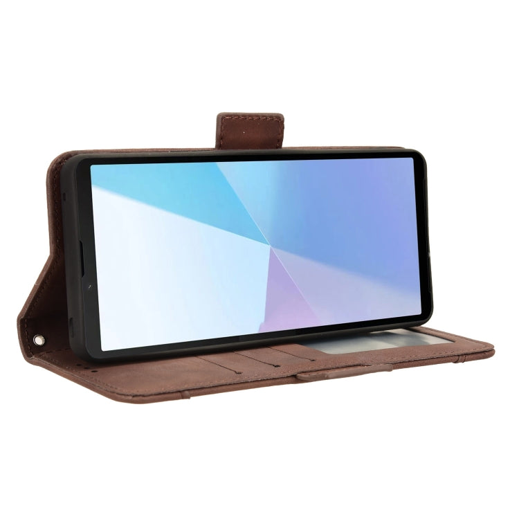 For Sony Xperia 10 VI 2024 Skin Feel Calf Texture Card Slots Leather Phone Case