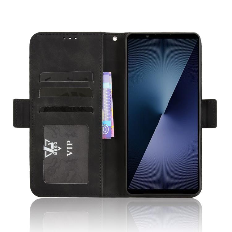 For Sony Xperia 1 VII Skin Feel Calf Texture Card Slots Leather Phone Case