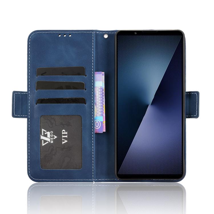 For Sony Xperia 1 VII Skin Feel Calf Texture Card Slots Leather Phone Case