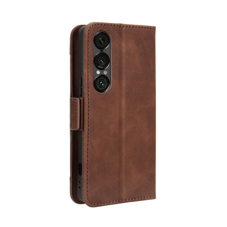 For Sony Xperia 1 VII Skin Feel Calf Texture Card Slots Leather Phone Case