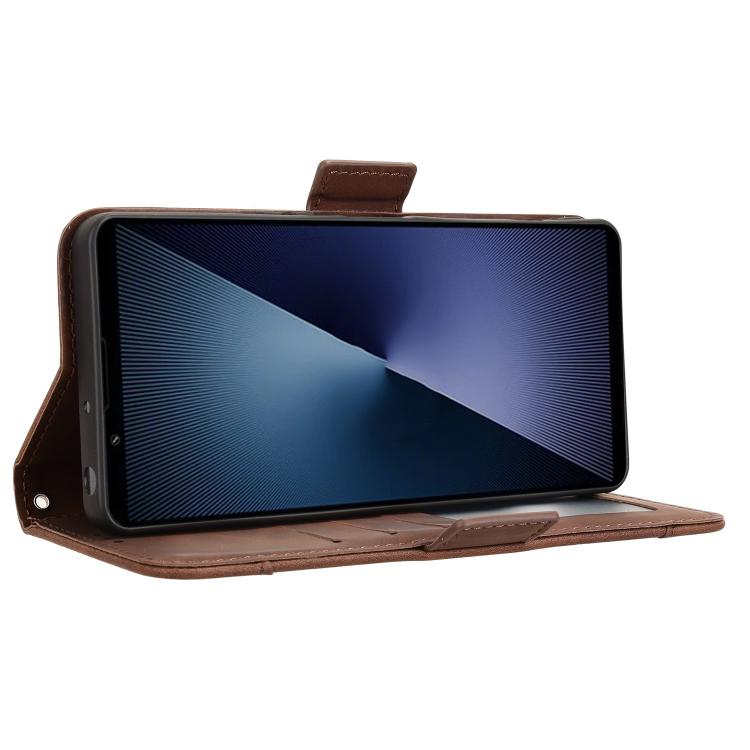 For Sony Xperia 1 VII Skin Feel Calf Texture Card Slots Leather Phone Case