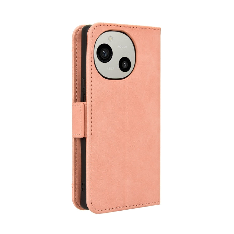 For Sharp Aquos R9 Skin Feel Calf Texture Card Slots Leather Phone Case