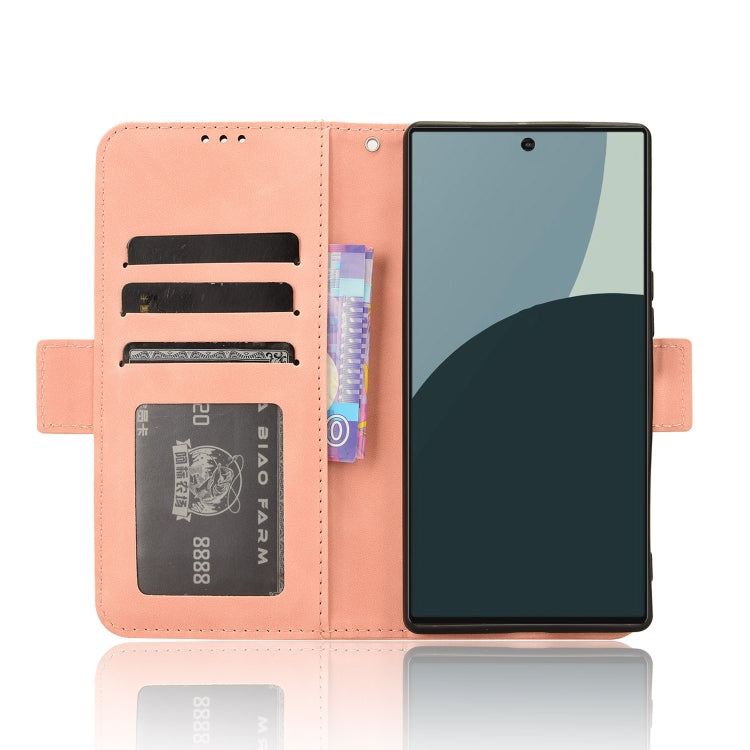 For Sharp Aquos R9 Skin Feel Calf Texture Card Slots Leather Phone Case