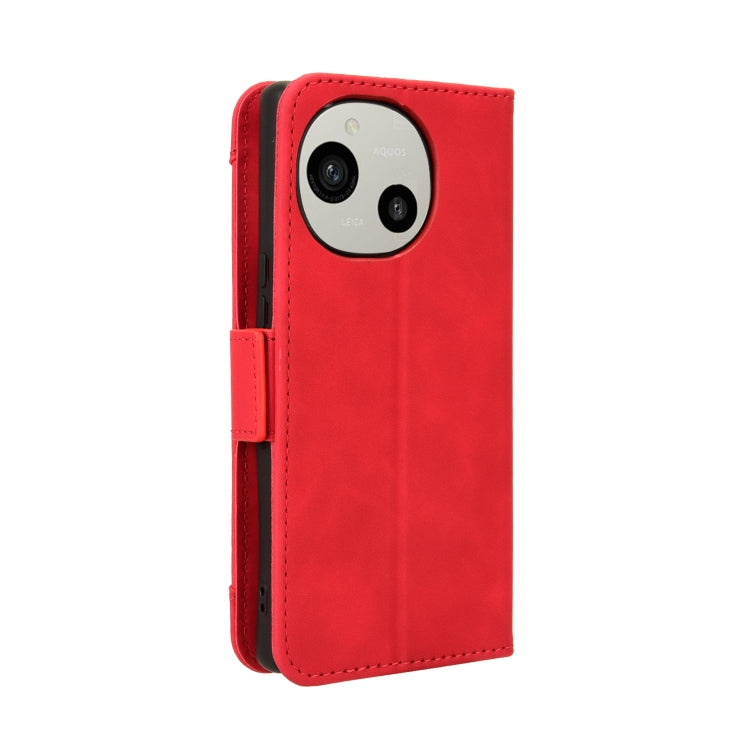For Sharp Aquos R9 Skin Feel Calf Texture Card Slots Leather Phone Case