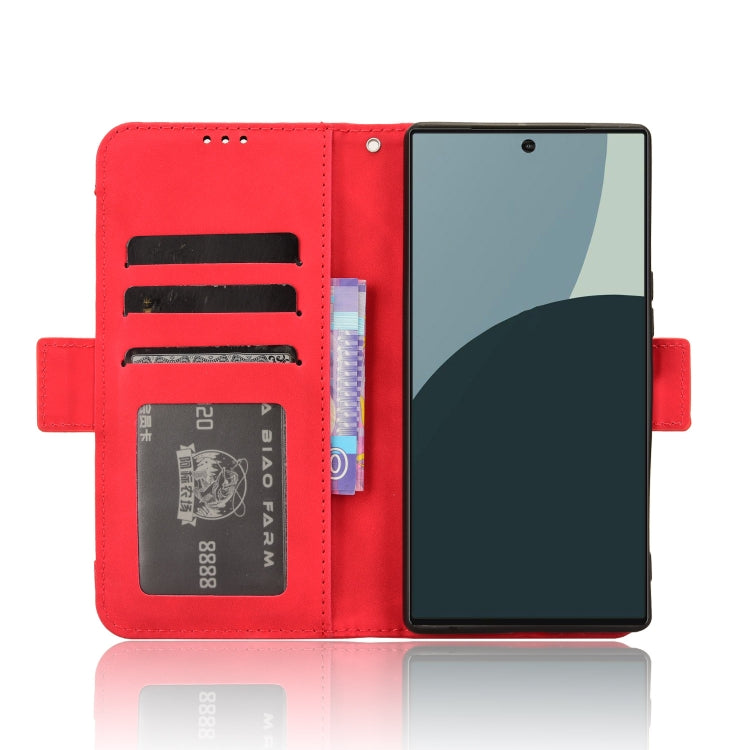 For Sharp Aquos R9 Skin Feel Calf Texture Card Slots Leather Phone Case