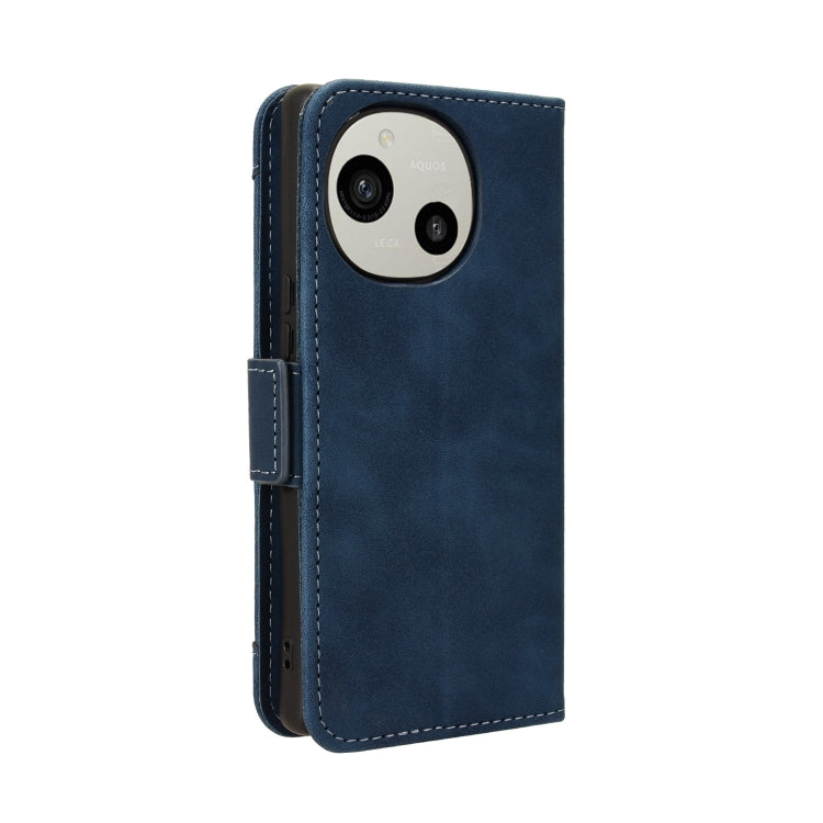 For Sharp Aquos R9 Skin Feel Calf Texture Card Slots Leather Phone Case