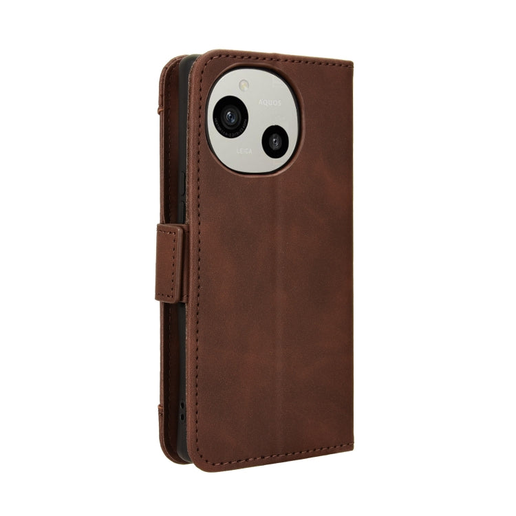 For Sharp Aquos R9 Skin Feel Calf Texture Card Slots Leather Phone Case