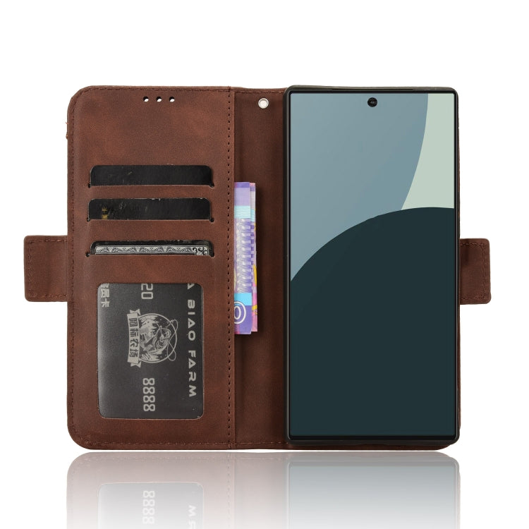 For Sharp Aquos R9 Skin Feel Calf Texture Card Slots Leather Phone Case