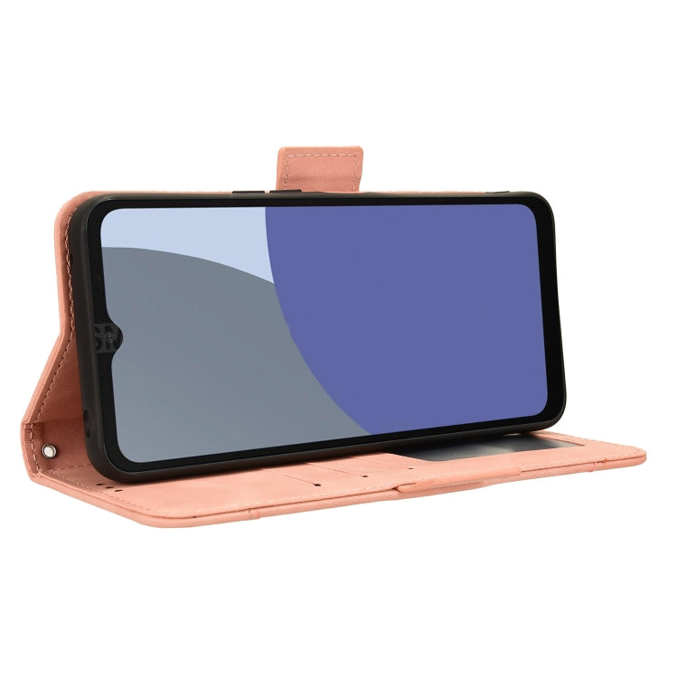 For Sharp Aquos wish4 Skin Feel Calf Texture Card Slots Leather Phone Case