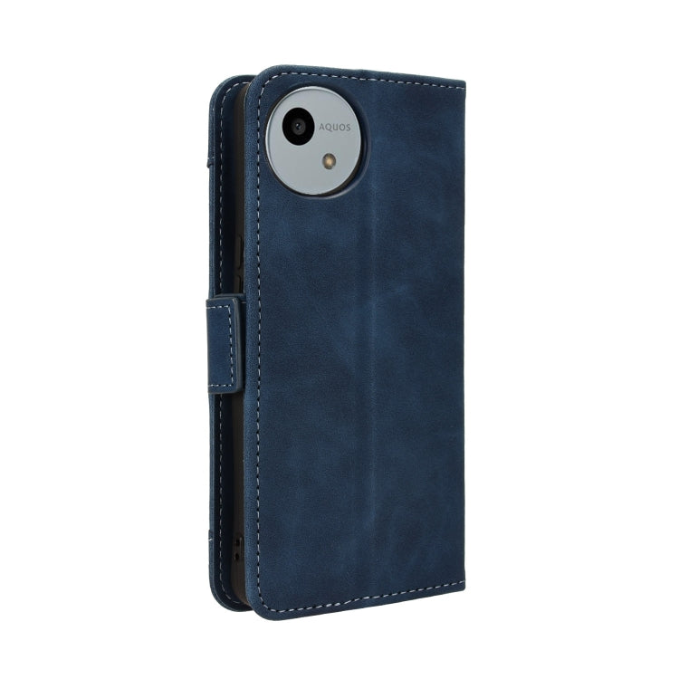 For Sharp Aquos wish4 Skin Feel Calf Texture Card Slots Leather Phone Case