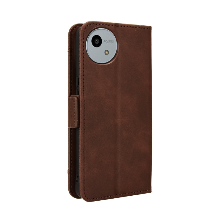 For Sharp Aquos wish4 Skin Feel Calf Texture Card Slots Leather Phone Case