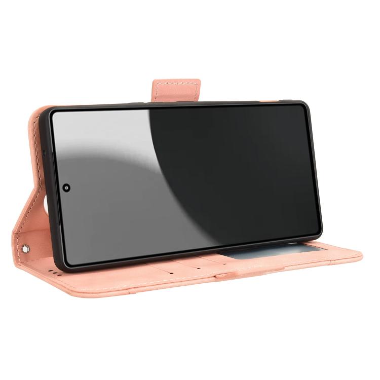 For Sharp Aquos R9 Pro Skin Feel Calf Texture Card Slots Leather Phone Case