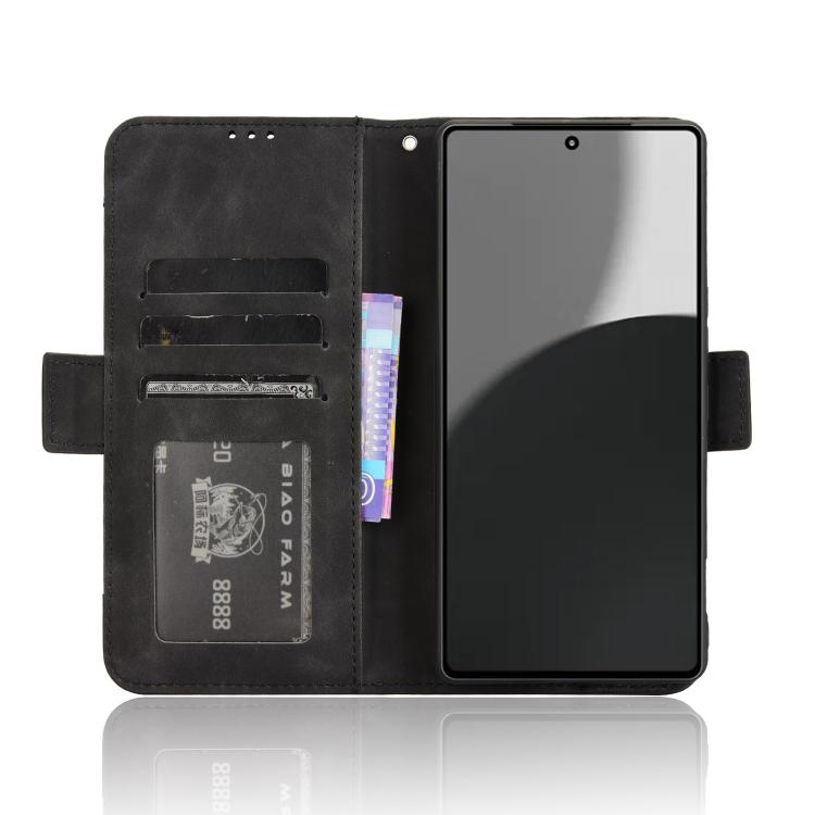 For Sharp Aquos R9 Pro Skin Feel Calf Texture Card Slots Leather Phone Case