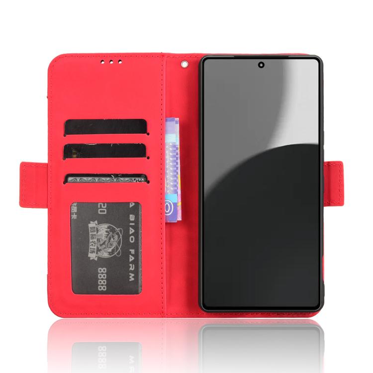 For Sharp Aquos R9 Pro Skin Feel Calf Texture Card Slots Leather Phone Case