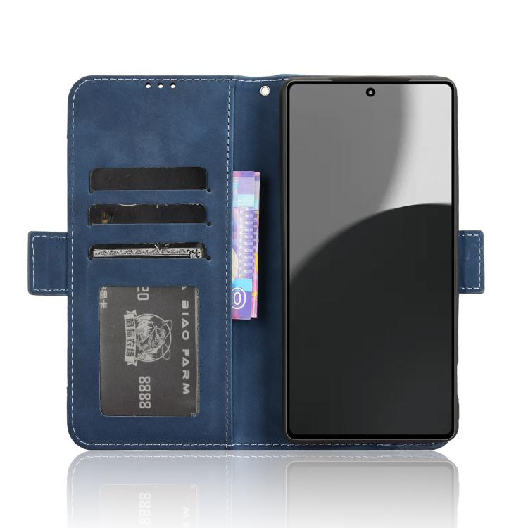 For Sharp Aquos R9 Pro Skin Feel Calf Texture Card Slots Leather Phone Case