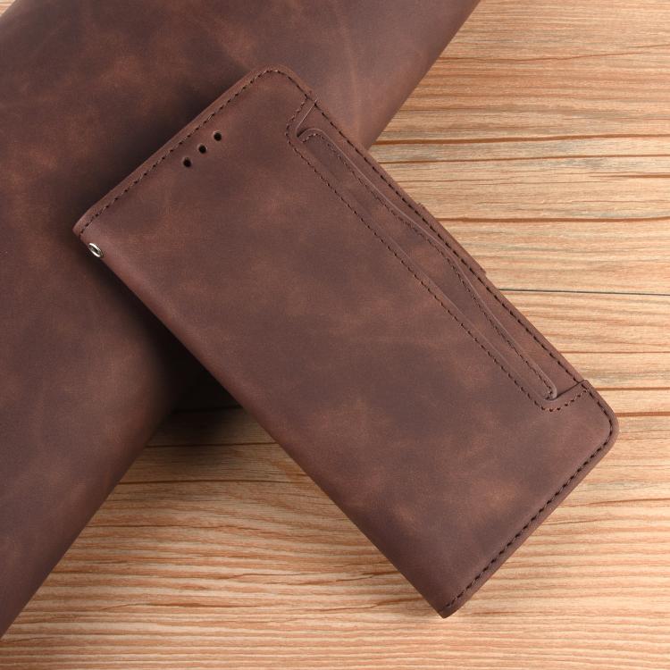 For Sharp Aquos R9 Pro Skin Feel Calf Texture Card Slots Leather Phone Case