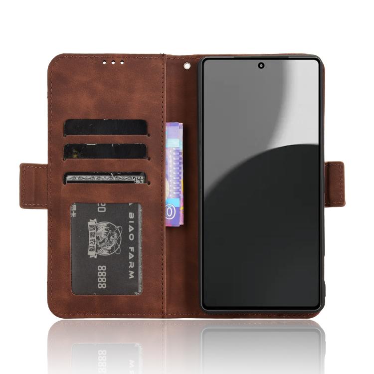 For Sharp Aquos R9 Pro Skin Feel Calf Texture Card Slots Leather Phone Case