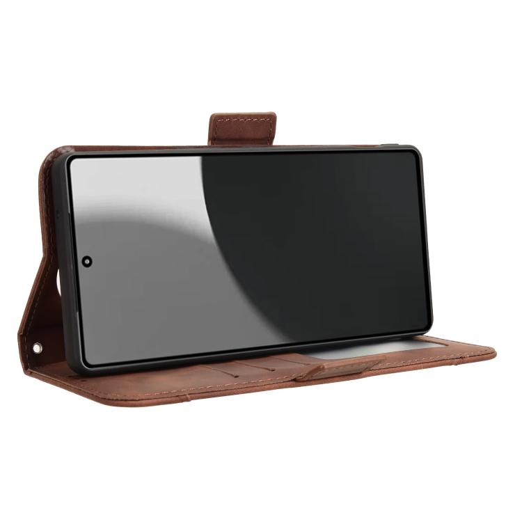 For Sharp Aquos R9 Pro Skin Feel Calf Texture Card Slots Leather Phone Case