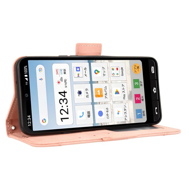 For Sharp Basio Active3 Skin Feel Calf Texture Card Slots Leather Phone Case