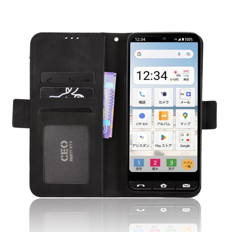 For Sharp Basio Active3 Skin Feel Calf Texture Card Slots Leather Phone Case