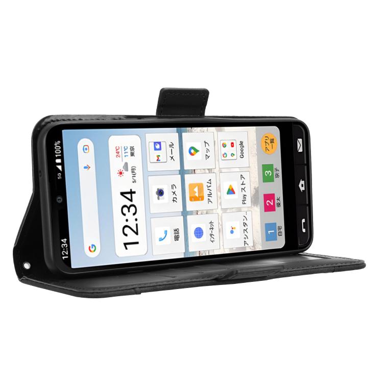 For Sharp Basio Active3 Skin Feel Calf Texture Card Slots Leather Phone Case