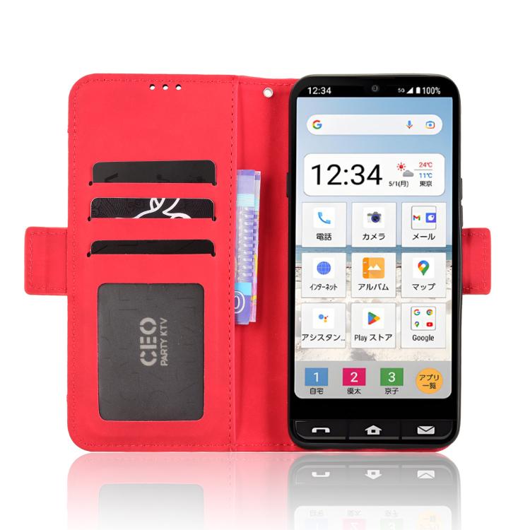 For Sharp Basio Active3 Skin Feel Calf Texture Card Slots Leather Phone Case