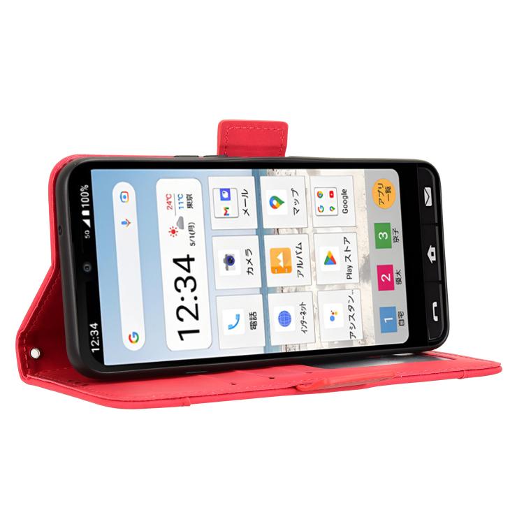 For Sharp Basio Active3 Skin Feel Calf Texture Card Slots Leather Phone Case