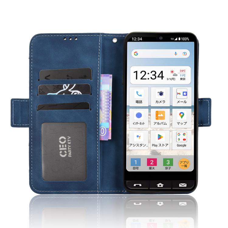 For Sharp Basio Active3 Skin Feel Calf Texture Card Slots Leather Phone Case