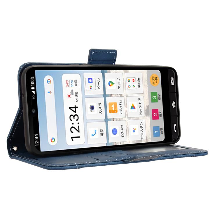 For Sharp Basio Active3 Skin Feel Calf Texture Card Slots Leather Phone Case