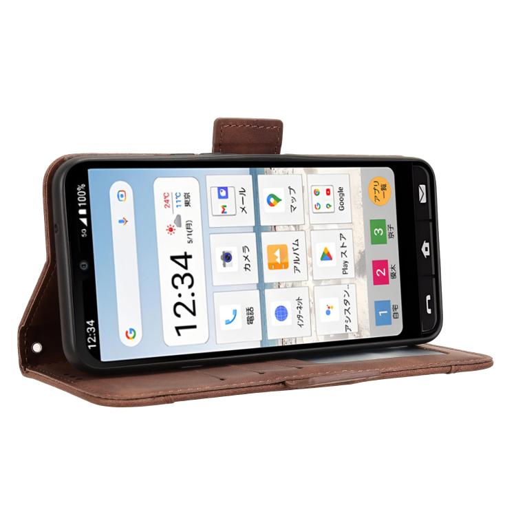 For Sharp Basio Active3 Skin Feel Calf Texture Card Slots Leather Phone Case