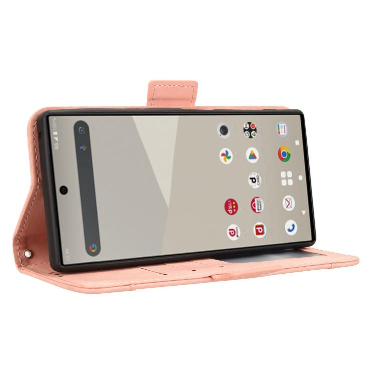 For Sharp Aquos R10 Skin Feel Calf Texture Card Slots Leather Phone Case