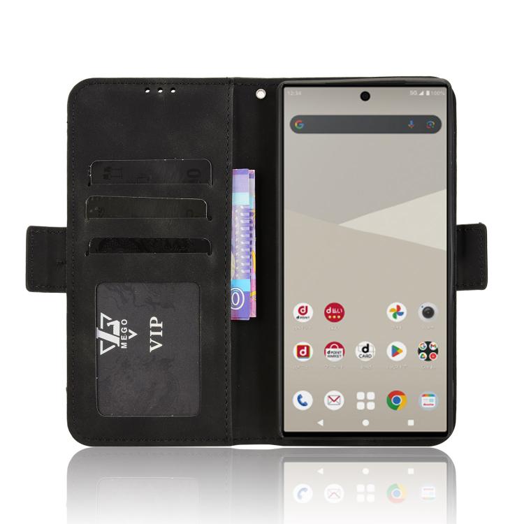 For Sharp Aquos R10 Skin Feel Calf Texture Card Slots Leather Phone Case