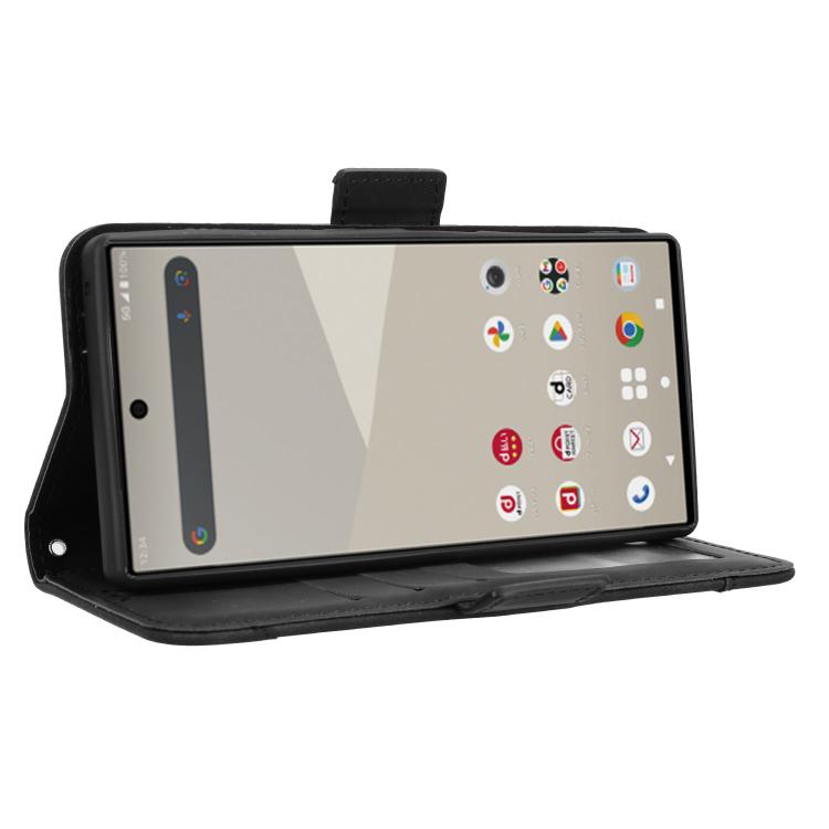 For Sharp Aquos R10 Skin Feel Calf Texture Card Slots Leather Phone Case