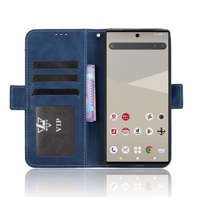 For Sharp Aquos R10 Skin Feel Calf Texture Card Slots Leather Phone Case