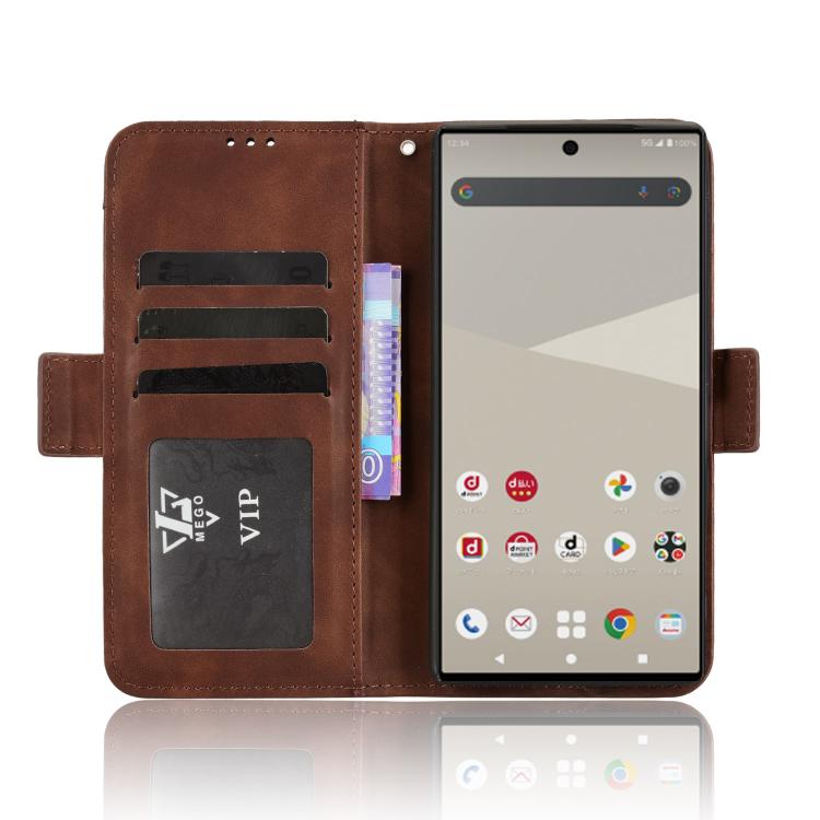 For Sharp Aquos R10 Skin Feel Calf Texture Card Slots Leather Phone Case