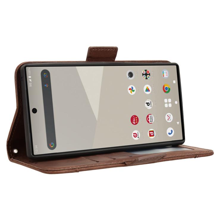 For Sharp Aquos R10 Skin Feel Calf Texture Card Slots Leather Phone Case
