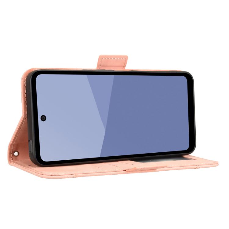 For Sharp Aquos wish5 Skin Feel Calf Texture Card Slots Leather Phone Case